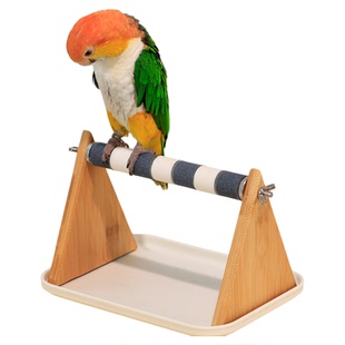 鹦鹉桌面站架训练玄凤牡丹虎皮磨砂站杆定点排便鸟站架台拉屎神器