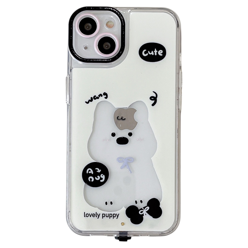 D韩系可爱小猫小狗发光手机壳适用iPhone16proamx手机壳会发光高级感iphone14plus手机壳透明16pr