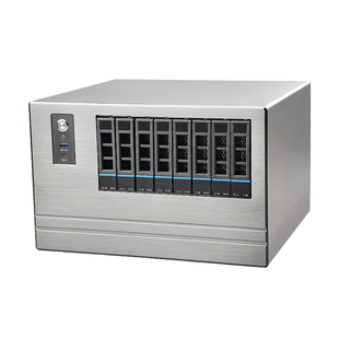 恒煜8+2盘位nas机箱热插拔硬盘MATX板CRPS冗余电源位4全高PCI槽