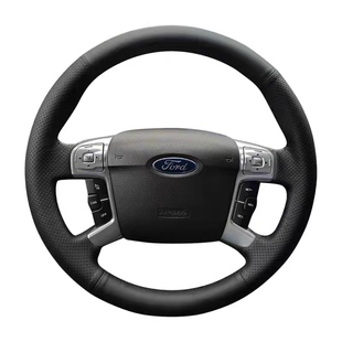 专用福特蒙迪欧致胜方向盘套保护套把四季通用手缝真皮汽车翻毛皮