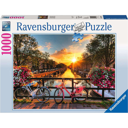 睿思Ravensburger阿姆斯特丹单车拼图1000片德国进口成人益智玩具