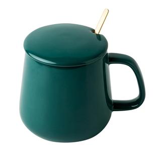 美湘华窑马克杯带盖勺套装咖啡办公家用陶瓷男款喝水杯子女生定制