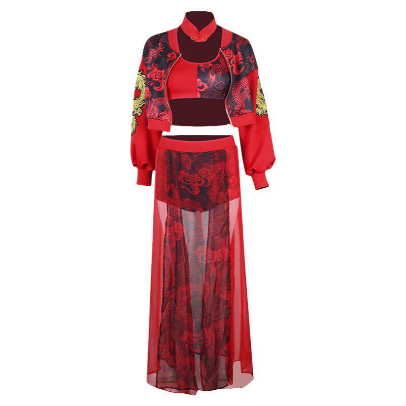 中国风女团演出服韩舞打歌服街舞套装性感爵士舞服装年会舞蹈服女