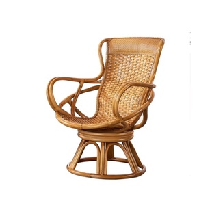 天然真藤椅三件套阳台组合喝茶桌椅高靠背护腰单人休闲竹藤旋转椅