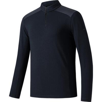 安踏冠军XT2抗菌莫代尔立领长T男