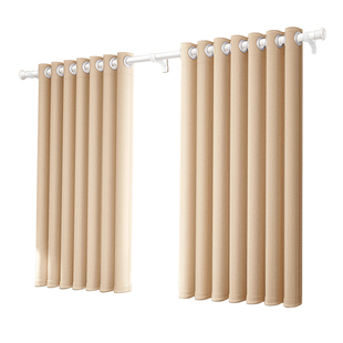 窗帘弹簧伸缩杆一整套全套免打孔安装2026新款卧室遮光轻奢罗马杆