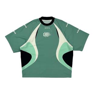 edo一度童装2025夏季新款男女童时尚拼接短袖T恤儿童宽松运动上衣