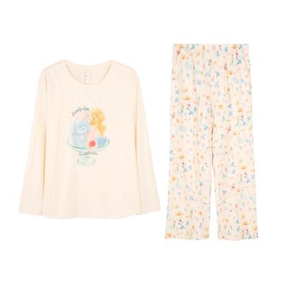 安之伴纯棉睡衣女春秋季卡通甜美