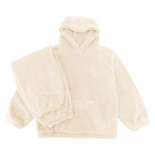 晚茁秋冬睡衣女珊瑚绒加绒加厚套头连帽大码冬季保暖家居服可外穿