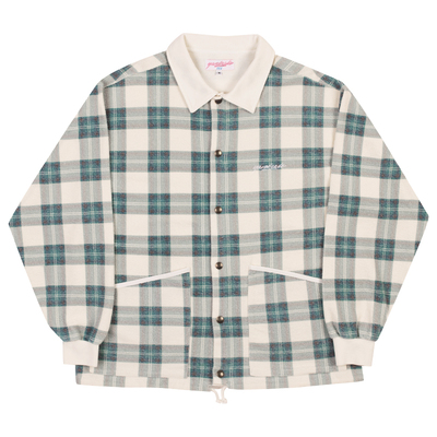 YARDSALE刺绣LOGO羊毛衫格子外套