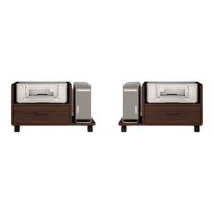 打印机置物架带抽屉承重家用桌下柜放置台实木架子移动底座收纳柜