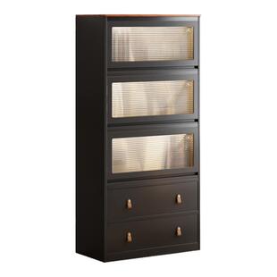 中古风金属收纳储物柜落地靠墙书柜置物柜斗柜客厅复古边柜展示柜