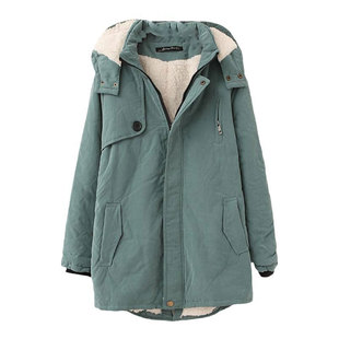 2025胖mm冬装外套中长款加厚羽绒棉服胖妹妹宽松大码加绒棉衣女