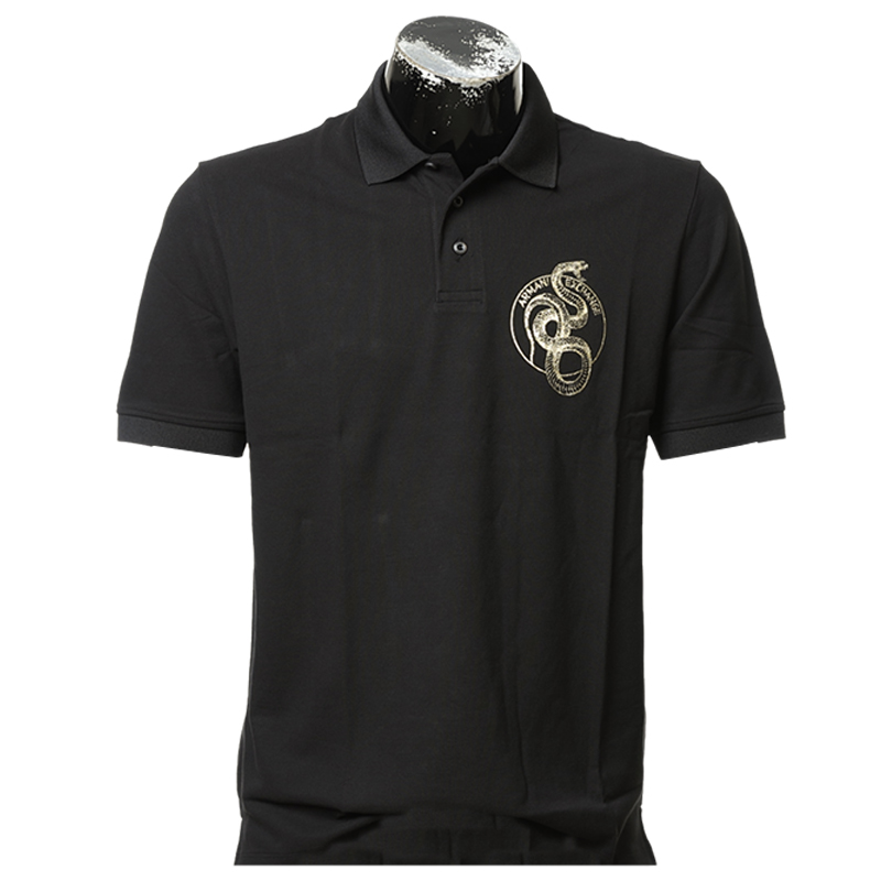 Armani/阿玛尼AX 男士烫金蛇标时尚短袖POLO衫 XM000215 AF10366