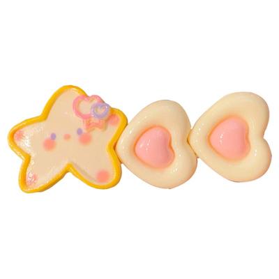 儿童奶黄色多巴胺星星发夹头饰
