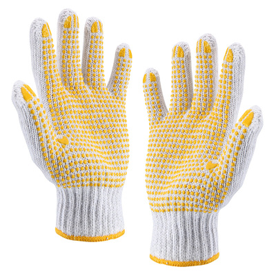 赛拓劳保手套棉纱拔河防滑点塑