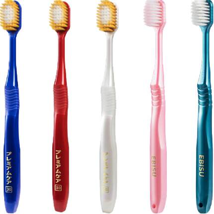 惠百施日本进口宽头清洁牙刷超软毛54孔+护龈成人量贩家庭5支装