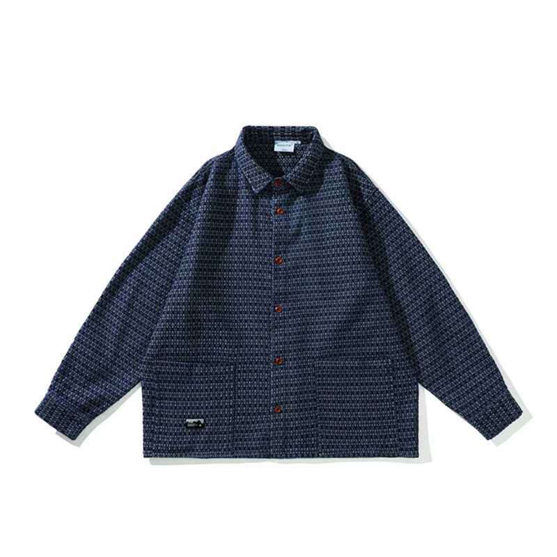 GcBrand Lab AW23 复古主题元素 撞色纽扣设计民族风长袖衬衫夹克