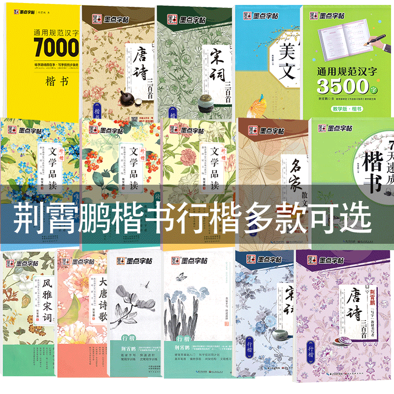 荆霄鹏行楷字帖练字成年男肖荆鹏霄楷书行楷字帖女生字体漂亮墨点钢笔临摹练字专用大学生成人正楷唐诗宋词散文诗歌7000楷体邢