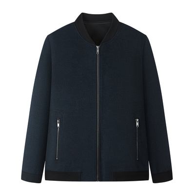 红豆男装毛呢夹克男25年秋冬新品棒球领休闲飞行夹克外套男款