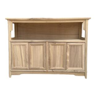 新中式实木餐边柜原木储物柜置物架柜子矮柜客厅靠墙定制白坯家具