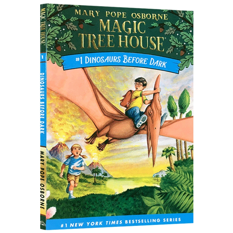 正版神奇树屋1英语原版 Magic Tree House Dinosaurs Before Dark 恐龙谷历险记 英文版 恐龙谷大冒险进口儿童英语章节书儿童读物