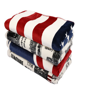 英伦风米字旗盖毯双层加厚羊糕绒毯子秋冬保暖毛毯床盖被子午睡毯