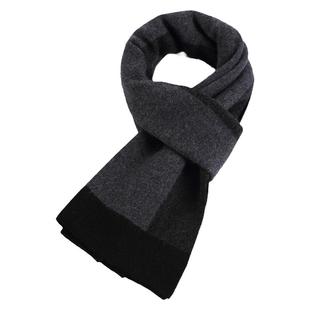 玖纪山羊绒围巾男士冬季高档纯色百搭加厚保暖针织围脖男生日礼物