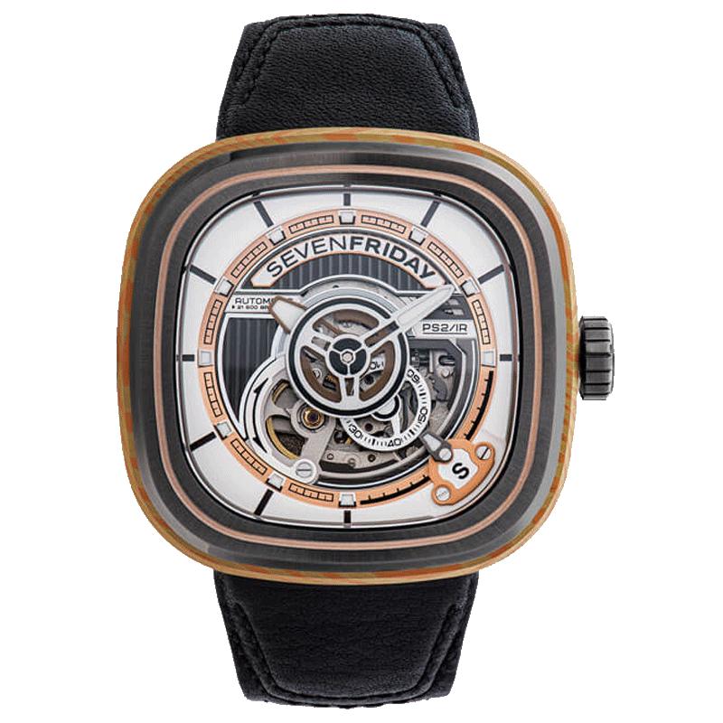 【自营】SEVENFRIDAY七个星期五手表时尚方盘机械皮带男表PS2/02