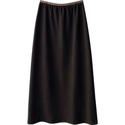 复古miu系简约糯米羊绒直筒半身