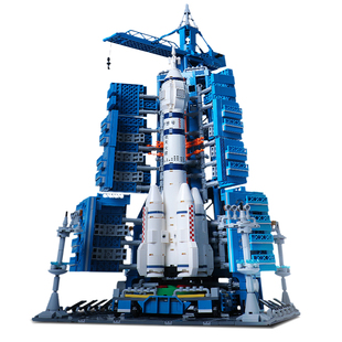 中国航天发射十九号火箭积木飞船模型拼装儿童暑假玩具男女孩礼物