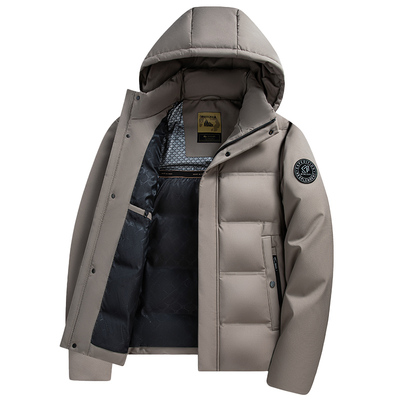 雅鹿2025新款加厚短款羽绒服男