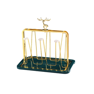 轻奢杯架放杯子置物架沥水托盘玻璃杯架倒挂茶杯架子洋酒水杯杯架