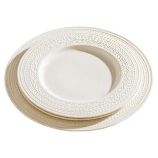 舍里法式浮雕牛排餐盘西餐盘子高级感家用陶瓷白色碟子平盘意面盘