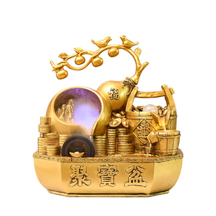 招财福禄风水轮流水摆件循环水客厅店铺公司开业乔迁办公室聚宝盆