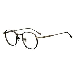 长月烬明！日系风格纯钛眼镜架圆框男可配度数眼镜框近视防蓝光女