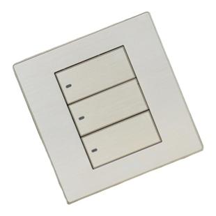 名迪86型自动复位开关面板墙壁点动按钮轻触回弹超薄不锈钢插座