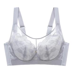 大胸显小文胸全罩杯聚拢收副乳防下垂罗丽丝软钢圈调整型薄款内衣