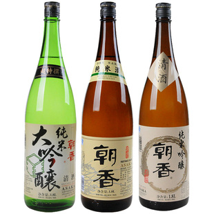 日式清酒 纯米大吟酿 纯米吟酿 纯米酒组合 朝香 1.8L*3 酒厂直发