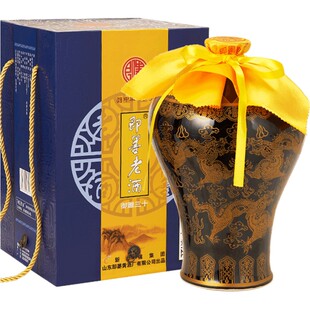 即墨老酒手工古法御雕三十年陈2L坛装手提礼盒甜型即墨黄酒