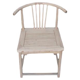 新中式实木白茬白胚白坯老榆木圈椅太师椅餐椅官帽茶椅子家具禅椅