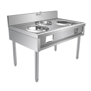 不锈钢猛火灶商用饭店燃气爆炒灶台液化气天然气单双煤气简易灶架