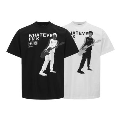 noE*WHATEVERFUK吉他手街头短T