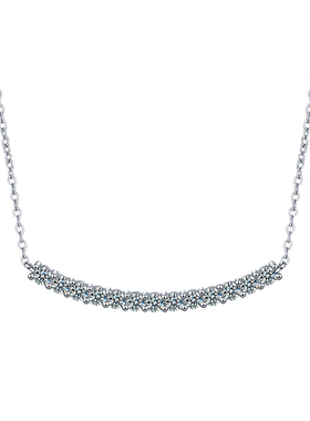 微笑项链镶钻925银莫桑石吊坠锁骨链饰品轻奢经典送女友生日礼物