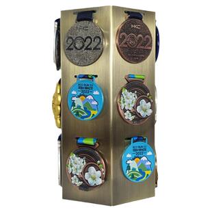 奖牌展示架马拉松收纳盒骑行荣誉奖牌架挂墙金牌支架勋章不锈钢