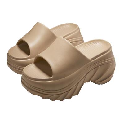 厚底凉拖鞋女夏2026新款时尚外穿防滑踩屎感高跟海边沙滩增高拖鞋