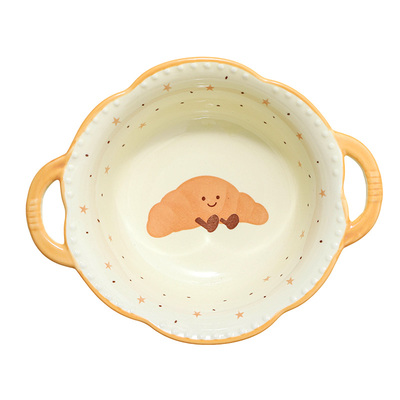 大号双耳汤碗家用2025新款陶瓷泡面碗可爱釉下彩螺蛳粉大碗盛汤盆