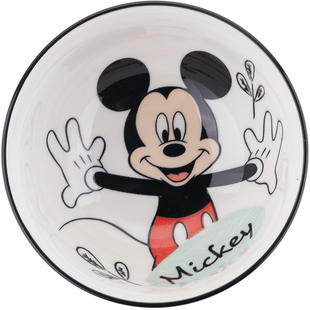 迪士尼儿童陶瓷碗2023新款4.5英寸卡通可爱宝宝家用米饭碗带勺子