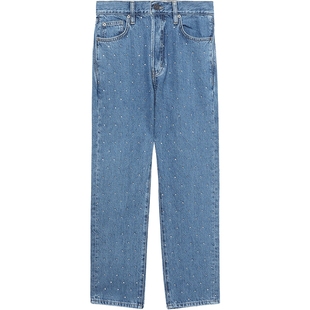 IT FRAME女装铆钉缀饰牛仔长裤新款时尚精致合身小直筒裤DPAD02XM