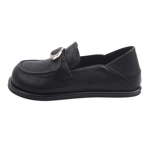 黑色小皮鞋女平底内增高气质单鞋2026新款春季一脚蹬乐福玛丽珍鞋